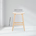 4X Wooden Bar Stool Padded Fabric Dining Chair KANSO 65cm BEIGE