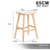 4X Wooden Bar Stool Padded Fabric Dining Chair KANSO 65cm BEIGE