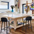 2X Wooden Bar Stool Dining Chair Ash Wood ELISE 65cm BLACK
