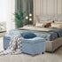 Storage Ottoman Stool 102cm Fabric LIGHT GREY BLUE