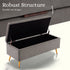 Storage Ottoman Stool Bench Seat 110cm Velvet GREY