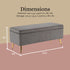 Storage Ottoman Stool Bench Seat 110cm Velvet GREY