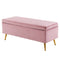 Storage Ottoman Stool Bench Seat 110cm Velvet PINK