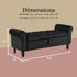 Storage Ottoman Stool Arm Bench Seat 132cm Velvet BLACK