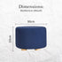 Fabric Ottoman Round Wooden Leg Foot Stool - DARK BLUE