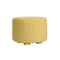 Fabric Ottoman Round Wooden Leg Foot Stool - MUSTARD YELLOW