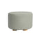 Fabric Ottoman Round Wooden Leg Foot Stool - GREY
