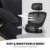 Work Office Chair - Lumber Support, Flip-up Armrest, Adjustable Headrest SITIO - Black