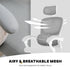 Ergonomic Reclining Office Chair - Lumbar Support, Adjustable Headrest VELTRA - GREY