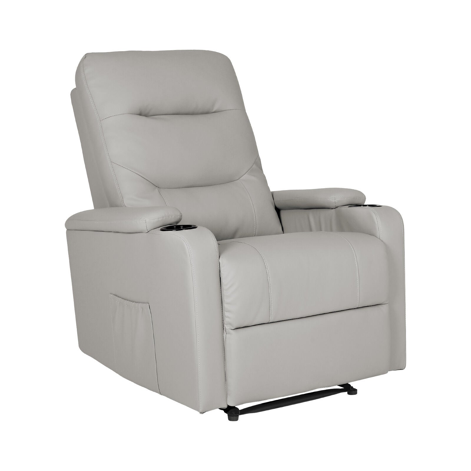 Home Recliner Chair - PU Leather Sofa Lounge Armchair DAKOTA GREY