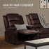Home Recliner Chair - PU Leather Sofa Lounge Armchair MARLO BROWN