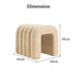 2X Ridge Arch Ottoman Stool Teddy Fleece Fabric Foot Rest 45cm BEIGE