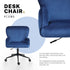 Desk Armchair - Home Office Swivel Chair Adjustable Height Seat PLUME BLUE