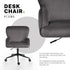 Desk Armchair - Home Office Swivel Chair Adjustable Height Seat PLUME GREY
