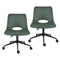 2 Set Office Desk Chair - PU Leather Home Swivel Chair Cut-Out Seat HALO GREEN