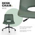 2 Set Office Desk Chair - PU Leather Home Swivel Chair Cut-Out Seat HALO GREEN