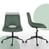 2 Set Office Desk Chair - PU Leather Home Swivel Chair Cut-Out Seat HALO GREEN