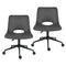 2 Set Office Desk Chair - PU Leather Home Swivel Chair Cut-Out Seat HALO GREY