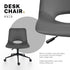 2 Set Office Desk Chair - PU Leather Home Swivel Chair Cut-Out Seat HALO GREY