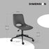 2 Set Office Desk Chair - PU Leather Home Swivel Chair Cut-Out Seat HALO GREY
