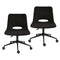 2 Set Office Desk Chair - Loop Yarn Fabric Home Swivel Chair Cut-Out Seat HALO BLACK