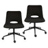 2 Set Office Desk Chair - Loop Yarn Fabric Home Swivel Chair Cut-Out Seat HALO BLACK