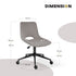 2 Set Office Desk Chair - Loop Yarn Fabric Home Swivel Chair Cut-Out Seat HALO GREY