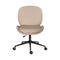 Office Desk Chair - Velvet Armless Swivel Study Seat OVOID PALE KHAKI
