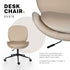Office Desk Chair - Velvet Armless Swivel Study Seat OVOID PALE KHAKI