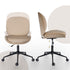 Office Desk Chair - Velvet Armless Swivel Study Seat OVOID PALE KHAKI
