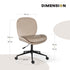 Office Desk Chair - Velvet Armless Swivel Study Seat OVOID PALE KHAKI