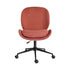 Office Desk Chair - Linen Fabric Armless Swivel Study Seat OVOID EARTHY RED