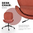 Office Desk Chair - Linen Fabric Armless Swivel Study Seat OVOID EARTHY RED