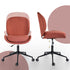 Office Desk Chair - Linen Fabric Armless Swivel Study Seat OVOID EARTHY RED