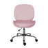 Office Desk Chair - Velvet Armless Swivel Study Seat OVOID PINK