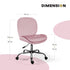 Office Desk Chair - Velvet Armless Swivel Study Seat OVOID PINK