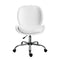 Office Desk Chair - Teddy Boucle Armless Swivel Study Seat OVOID WHITE