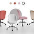 Office Desk Chair - Teddy Boucle Armless Swivel Study Seat OVOID WHITE