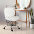 Office Desk Chair - Teddy Boucle Armless Swivel Study Seat OVOID WHITE