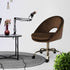 Office Desk Chair - Velvet Home Office Swivel Computer Seat COVE BROWN