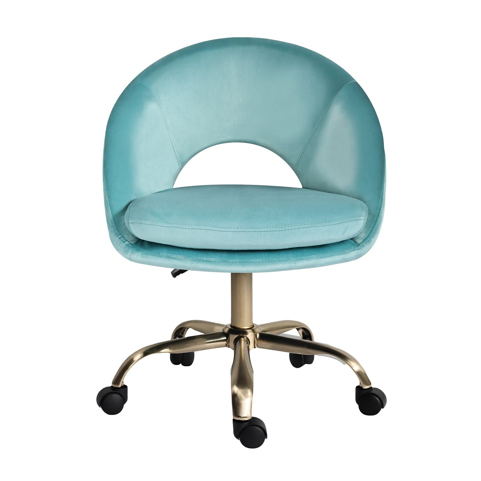 Office Desk Chair - Velvet Home Office Swivel Computer Seat COVE BLUE