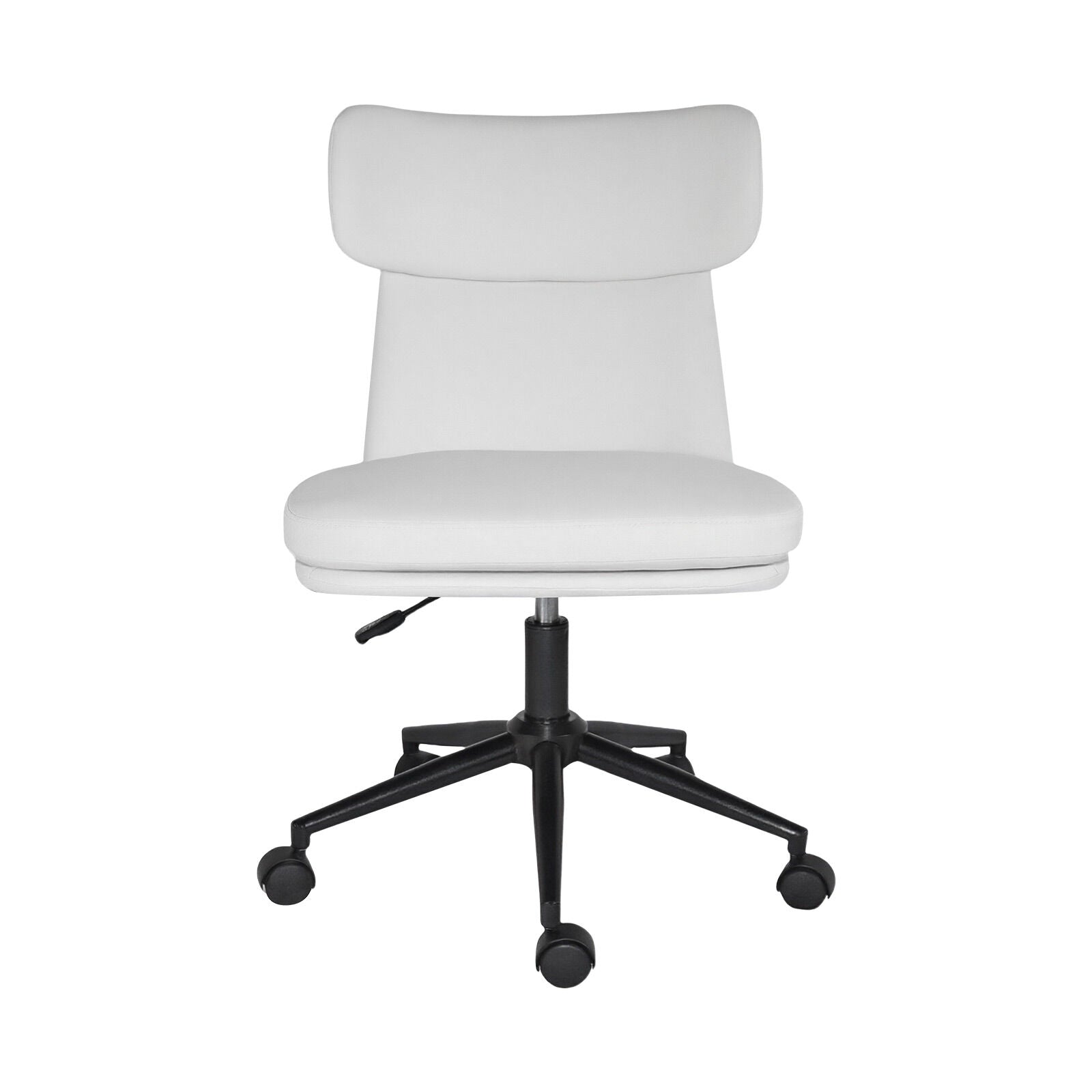 Office Desk Chair - PU Leather Home Office Swivel Chair Computer Seat WHITE