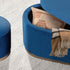 3 Piece Set Storage Ottoman - Blanket Box Velvet Padded Bench Stool FAYE BLUE