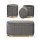 3 Piece Set Storage Ottoman - Blanket Box Velvet Padded Bench Stool FAYE GREY