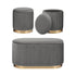 3 Piece Set Storage Ottoman - Blanket Box Velvet Padded Bench Stool FAYE GREY