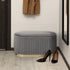 3 Piece Set Storage Ottoman - Blanket Box Velvet Padded Bench Stool FAYE GREY