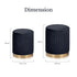 2X Side Table Storage Ottoman - Velvet Stool MIRA Black