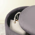 2X Side Table Storage Ottoman - Velvet Stool MIRA Grey