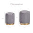 2X Side Table Storage Ottoman - Velvet Stool MIRA Grey