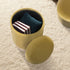 2X Side Table Storage Ottoman - Velvet Stool MIRA Mustard